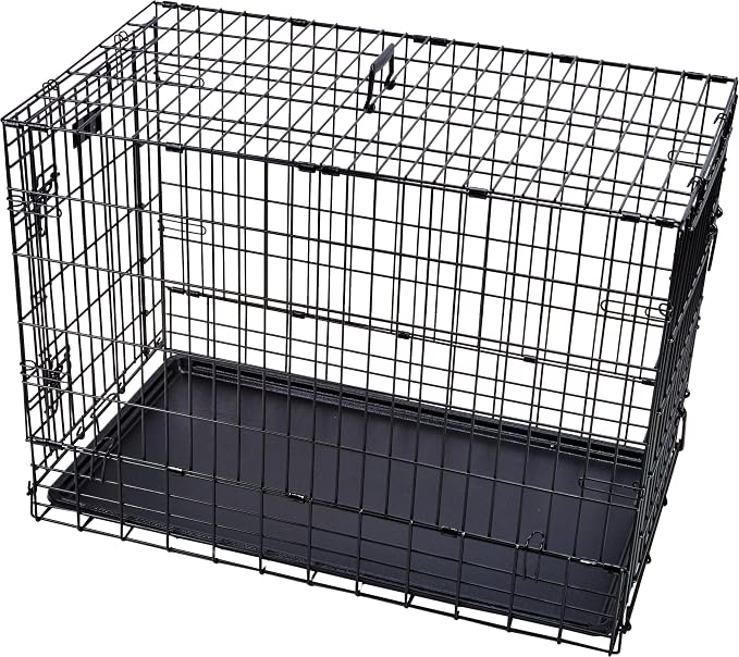 MidWest Homes for Pets Solutions Series Side-by-Side SUV Dog Crate, Double Door Folding Metal Cage Designed to Fit in SUVs &amp; Vans, for Dogs up to 70 Lbs