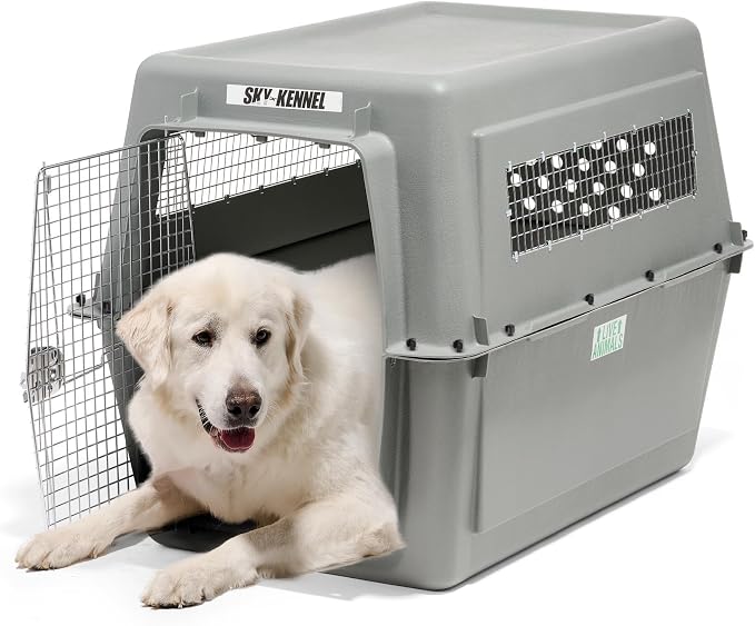 Petmate Sky Kennel for Air Travel, 48in Dog Crate for Pets 90 to 125lbs | IATA Compliant Heavy Duty Kennel Made in USA, Includes Ready to Fly Essentials