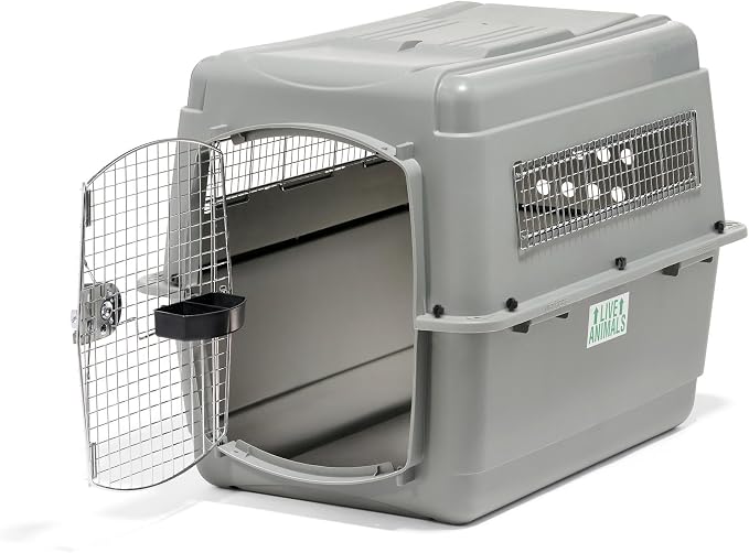 Petmate Sky Kennel, for Air Travel, 36in Dog Crate for Pets 50 to 70lbs | IATA Compliant Heavy Duty Kennel Made in USA, Includes Ready to Fly Essentials