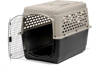 Petmate Vari Dog Kennel, Carrier for Large Dogs, 40in, Taupe and Black | Airline Friendly and Made of Durable Plastic, for Home and Travel, Pets 70 to 90 lbs