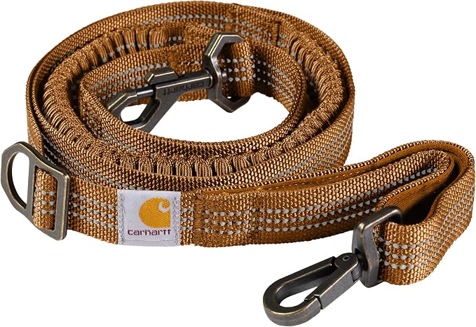 Carhartt Shock Absorbing Dog Leash Carhartt Brown | Pet Durable Nylon Webbing, for Dogs, Reflective Stitching for Visibility, Shock Absorbing, Large