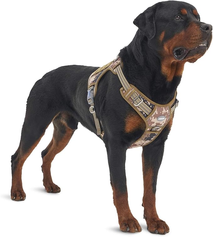 AUROTH Dog Harness for Large Dogs, No Pull Tactical Dog Vest Heavy Duty | Easy Control with handle, Adjustable, Reflective, Military K9, for German Shepherd Husky Walking, Desert Camo, Large