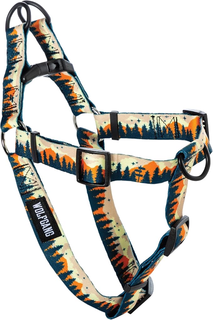 Wolfgang Venture Dog Harness Overland Print Large | Heavy Duty Adjustable, Pull-Tested for Walking &amp; Training
