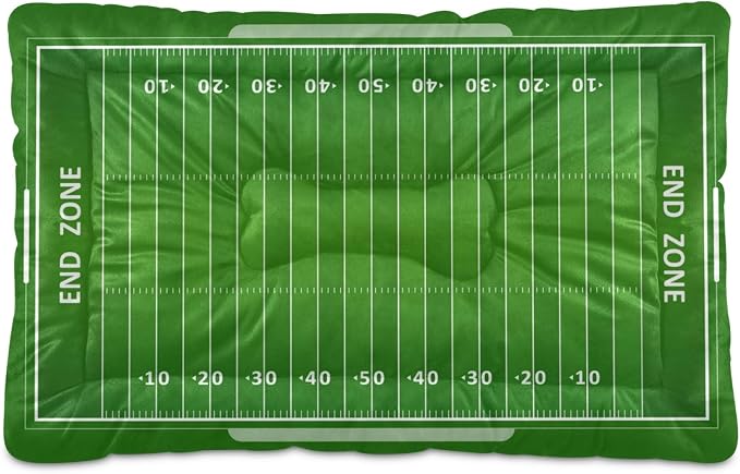 Blueangle American Football Field Dog Bed Cat Bed, Rectangle Comfortable Pet Bed, Ultra Soft Calming Dog Bed for Small Medium Large Dogs, 18" x 24"