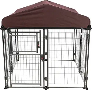 TRIXIE Deluxe Outdoor Dog Kennel with Cover, Portable and Expandable, Heavy Duty, Kennel System, Lockable, Foldable, Easy to Store, Medium