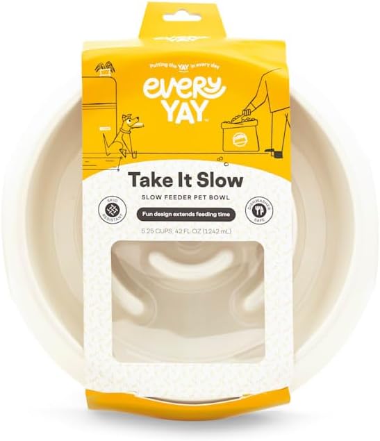 EveryYay by Petco Take it Slow White Slow Feeder Pet Bowl 5.25 Cups