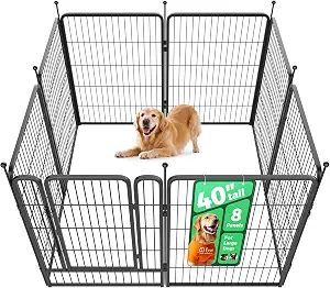 FXW Rollick Dog Playpen, Indoor, Yard & RV Camping, 40"H, 8 Panels | Easy setup, Heavy-duty, DIY layouts, for Medium & Large Dogs, Patented