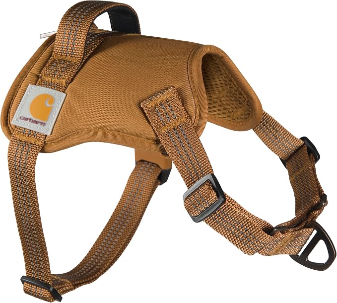 Carhartt Nylon Duck No Pull Dog Harness Carhartt Brown L | Fully Adjustable Dog Harness with Quick Control Handle and Reflective Accents
