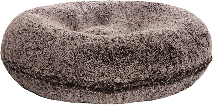 Bessie + Barnie Bagel Bed for Dogs and Cats – Round Pet Bed with 360-Degree Zipper, Waterproof Liner, Machine Washable Cover, Eco-Friendly Polyfill – Plush Donut Puppy Bed for Dogs