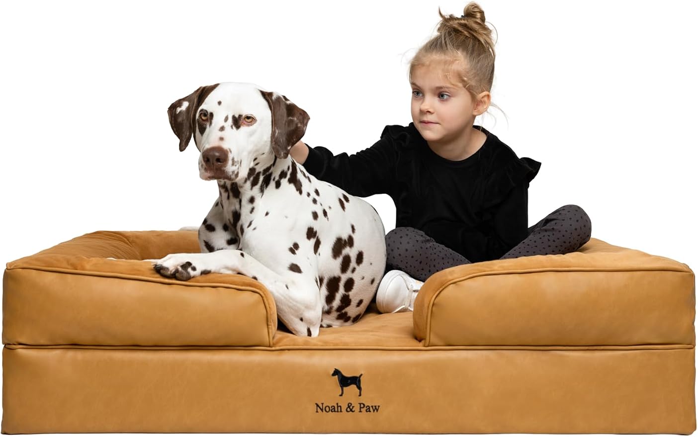NOAH &amp; PAW Large Dog Bed, Orthopedic Memory Cooling Foam (2X Base) 45x35x11 | Dog Beds for Large Sized Dogs, Dog Couch, Waterproof, Machine-Washable, Ideal for Senior &amp; Injured Dogs, Handle