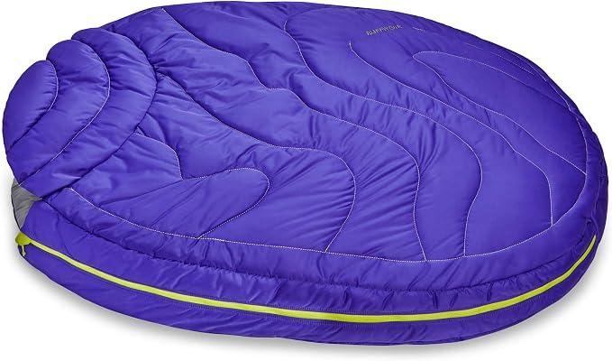 Ruffwear, Highlands Dog Sleeping Bag, Huckleberry Blue, Medium | Easy to Clean, Soft Insulated Comfort, Non-Slip Waterproof Base, Portable &amp; Packable Dog Bed for Camping, Hiking &amp; Travel