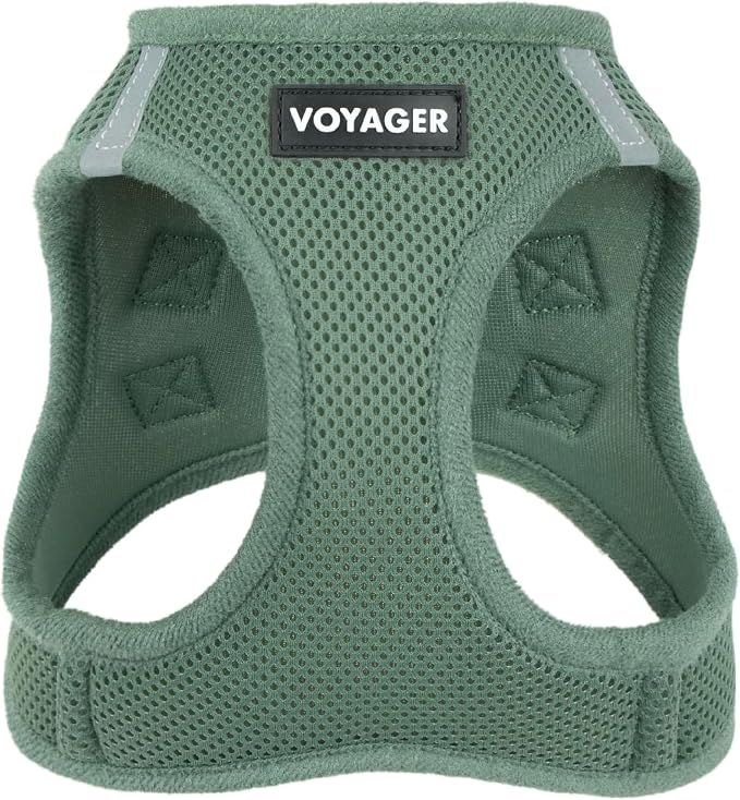 Voyager Step-in Air Dog Vest Harness - Moss Green, Small | 14.5-16" in Chest, Reflective Bands, All Weather Breathable Air Mesh, Cats Compatible, Lightweight, Fast Drying