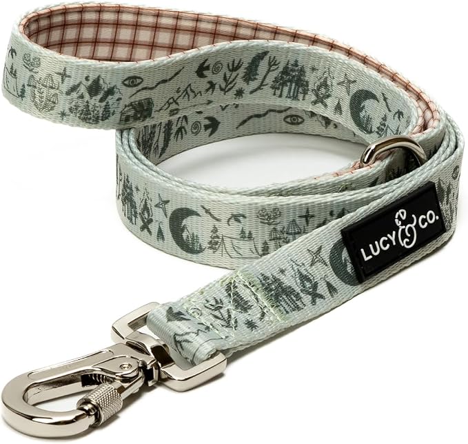 Lucy &amp; Co. 5 Foot Designer Dog Leash for Small, Medium or Big Dogs or Puppies Puppy – Pet Accessories &amp; Supplies- Large-Green Outdoor Plaid