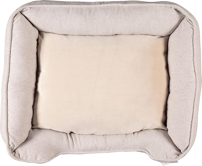 Petco Taupe Bolster Box Dog Bed Medium 28" L x 22" W x 7" H