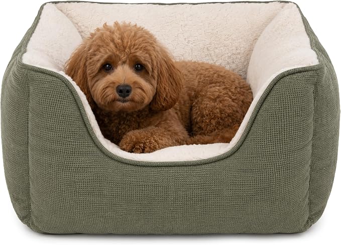 Furhaven Deep Sleeper High-Wall Cuddler Bed, Cats &amp; Small Dogs, Sage Green