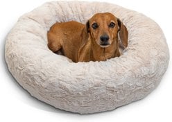 Best Friends by Sheri Calming Lux Fur Donut Cuddler Bolster Cat & Dog Bed