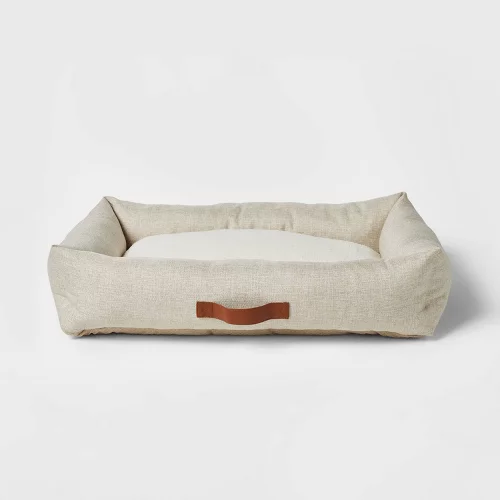 Boots & Barkley Neutral 4-Sided Bolster Dog Bed