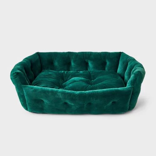Boots & Barkley Velvet Cushion Dog Bolster Bed