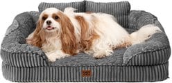 EHEYCIGA High-Back Memory Foam Orthopedic Sofa Dog Bed with Removable Cover