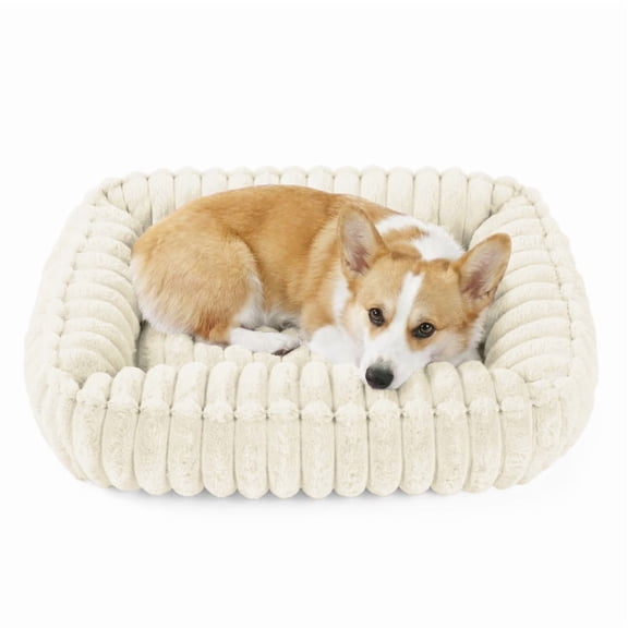 Exclusivo Mezcla Ribbed Plush Cuddler Dog Bed