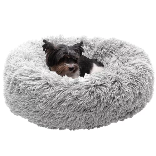 FurHaven Calming Cuddler Long Fur Donut Bed
