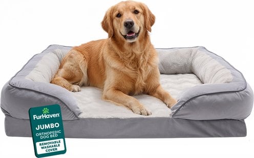 FurHaven Velvet Waves Perfect Comfort Orthopedic Sofa