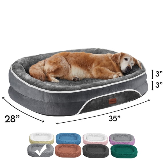 Ophanie 35in Luxury Sofa-Style Pet Orthopedic Bed for Large and Medium Dogs – Removable Machine-Washable Plush Cover