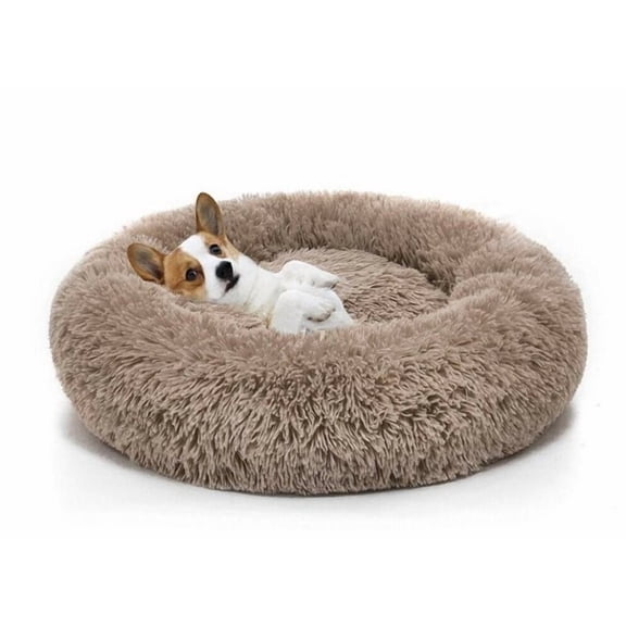 Round Plush Pet Bed for Dogs & Cats