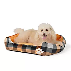 Thrills & Chills Halloween Plaid Cuddler Dog Bed