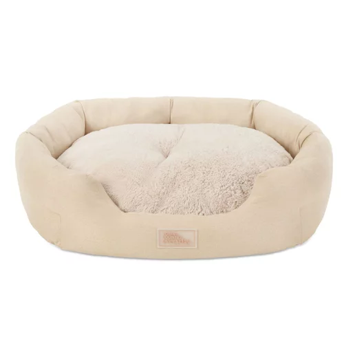TOWN & COUNTRY EVERYDAY CuddleTown Faux Linen Comfy Cozy Cuddler Pet Bed