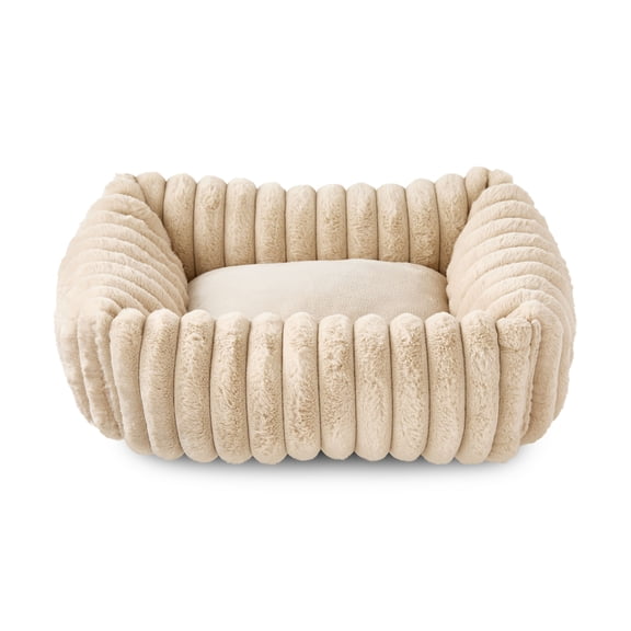 Vibrant Life Small Thick Corduroy Plush Bolster Dog Bed