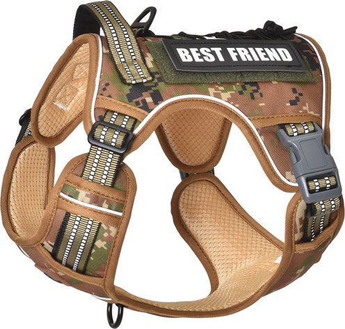 Pet Marvel Tactical No Pull Front Clip with Easy Control Handle & Molle Hoop & Loop Dog Harness