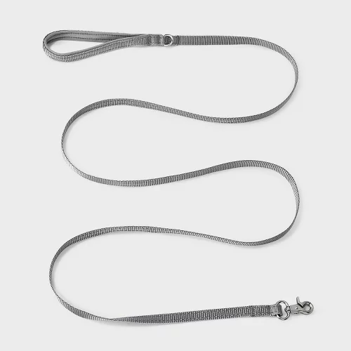 Boots & Barkley Dog Leash Webbing M/L Pet - Reflective Gray
