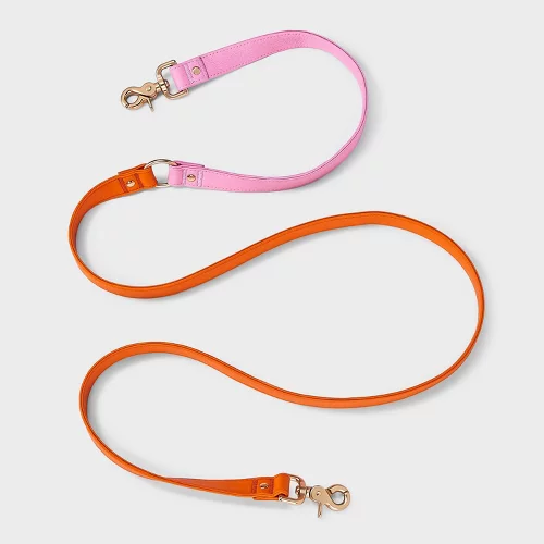 Boots & Barkley Fashion Dog Leash - 5ft - Faux Leather Colorblock