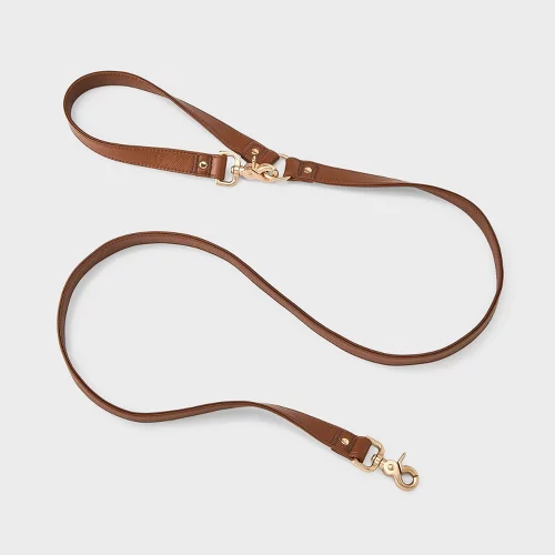 Boots & Barkley Fashion Dog Leash M/L - 6ft - Faux Leather Neutral