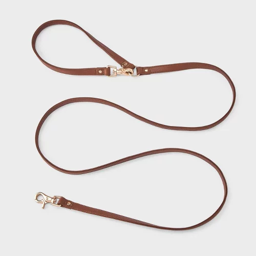 Boots & Barkley Fashion Dog Leash XXS/SM Pet - 5ft - Faux Leather Neutral