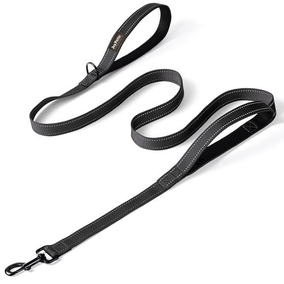 JoyPetto Heavy Duty Dog Leash with Double Handle for Large & Medium Dogs: 6 FT Reflective Nylon