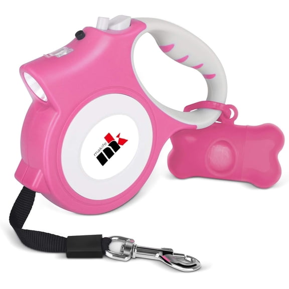 Retractable Dog Leash with LED Light 5m Extendable Dog Lead for Small Medium Puppis up to 25kgs