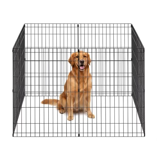 BestMassage Dog Playpen 24-48 Inch 8 Panel Metal Wire Playpen Dog Fence Indoor Outdoor Protable Folding Exercise Pen