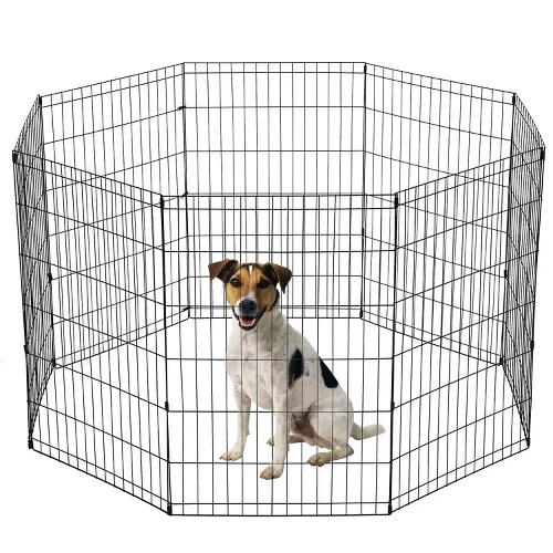 FDW Dog Playpen Dog Pen 24/30/36/42/48in Puppy Playpen with Door Entry Foldable Exercise Pen for Indoor Outdoor Use