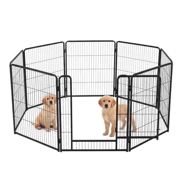 Heavy-Duty Metal Dog Playpen, Indoor Outdoor Exercise Pen with Door
