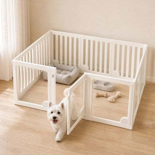 Heeyoo Indoor & Outdoor 10-Panel 24-in Dog Playpen with Secure Locking Door