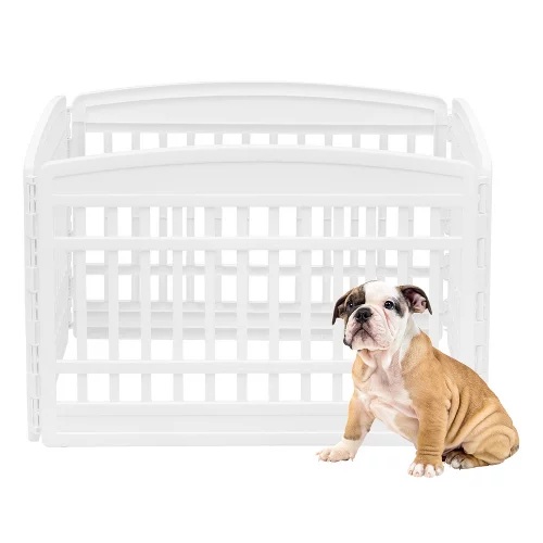 IRIS USA 24" Exercise 4-Panel Pet Playpen, Dog Playpen for Puppy Small Dogs Keep Pets Secure Easy Assemble Easy Storing Customizable
