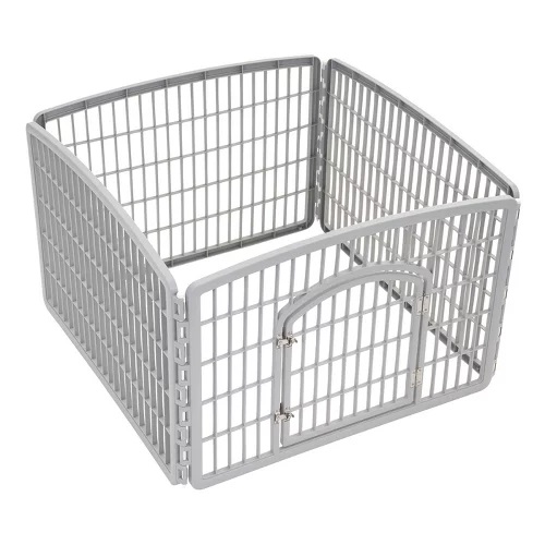 IRIS USA 4-8Panel 24/34"H Plastic Pet Playpen with Door