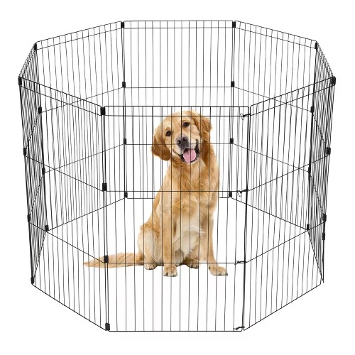 IRIS USA Exercise 8 Panel Wire Metal Pet Playpen for Dog