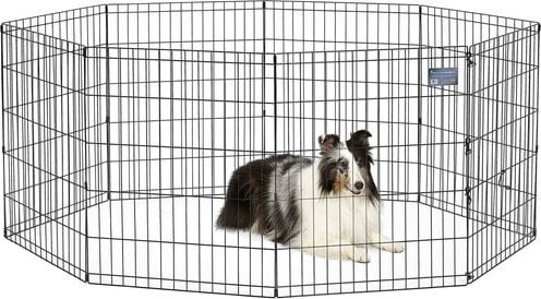 MidWest Black Exercise Pen without Door