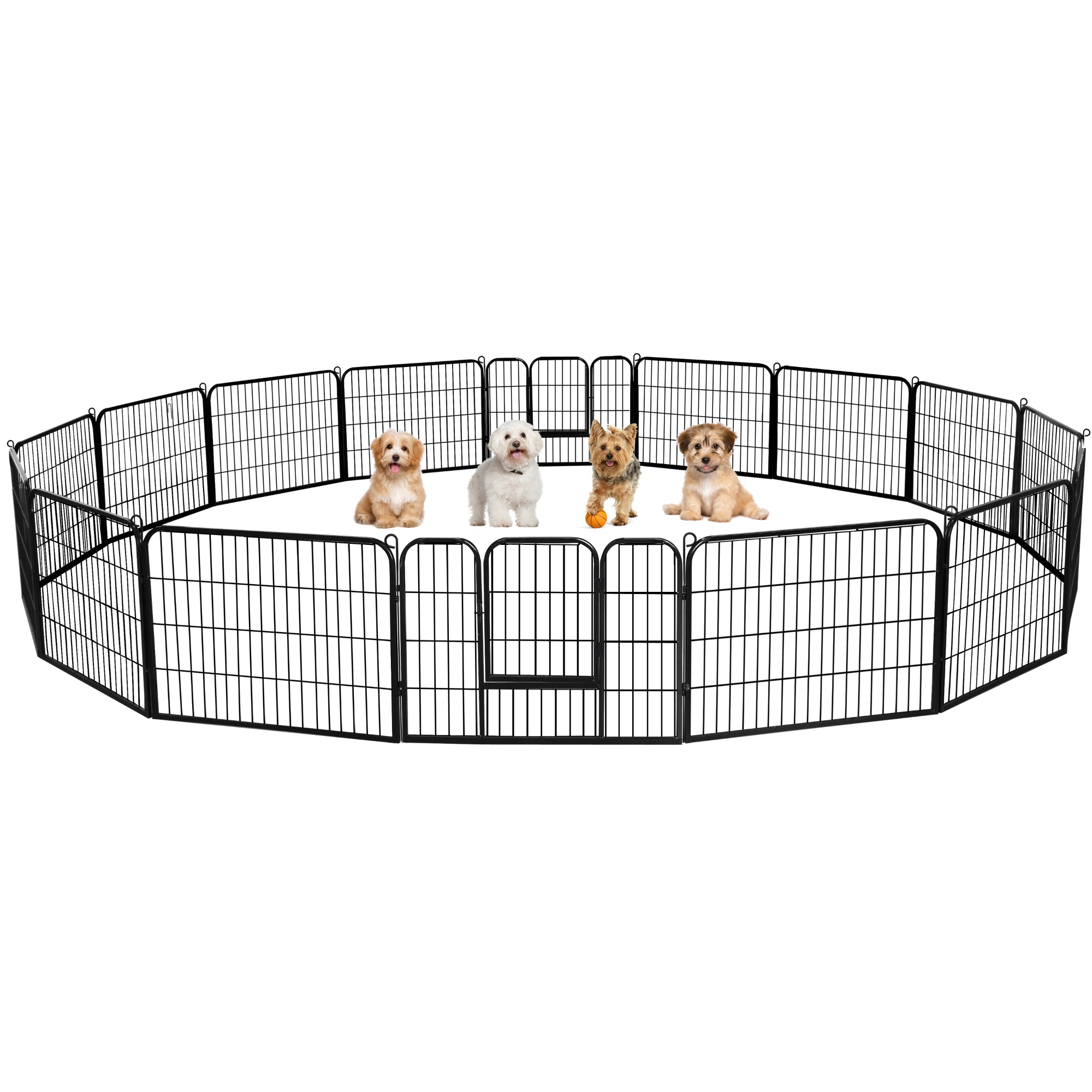 Topeakmart 16-Panel Metal Pet Exercise Wire Playpen