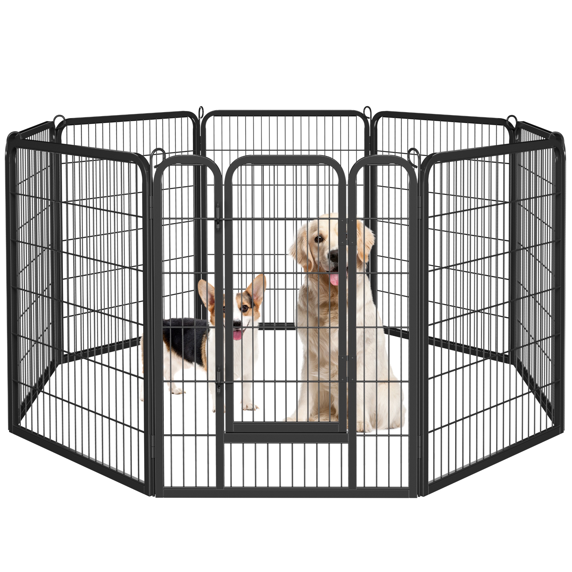 Topeakmart 8-Panel Metal Dog Wire Playpen for Outdoor Indoor