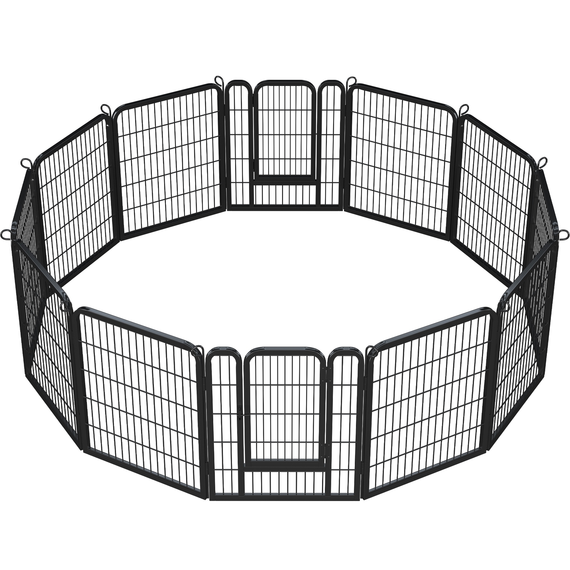 Topeakmart Black 12 Panels Metal Dog Playpen