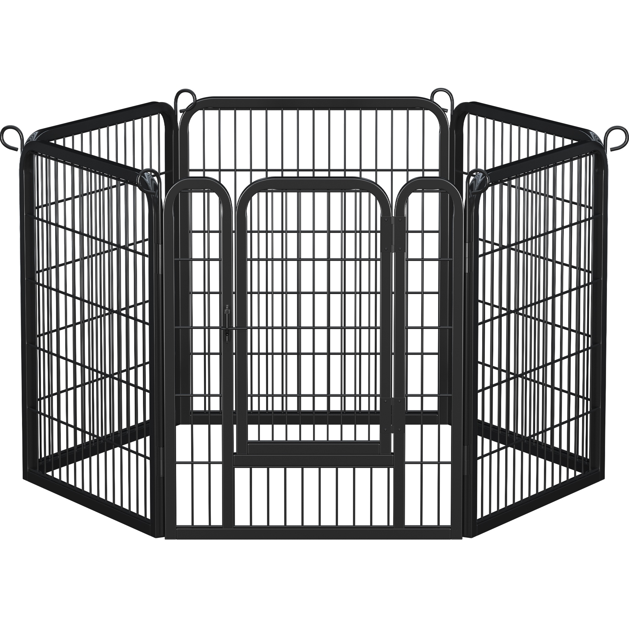 Topeakmart Black 6 Panels Metal Dog Playpen